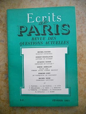Imagen del vendedor de Ecrits de Paris - Revue des questions actuelles - N. 234 - Fevrier 1965 a la venta por Frederic Delbos
