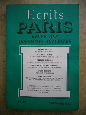 Bild des Verkufers fr Ecrits de Paris - Revue des questions actuelles - N. 231 - Novembre 1964 zum Verkauf von Frederic Delbos