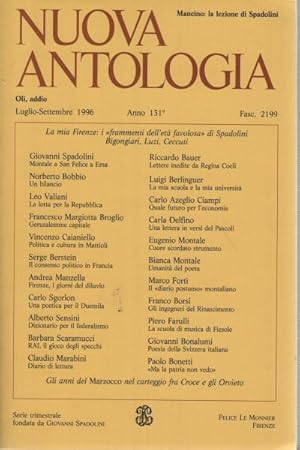 Seller image for Nuova Antologia Luglio- Settembre 1996 Vol. 577 Fasc. 2199 Rivista di lettere, scienze et arti for sale by Di Mano in Mano Soc. Coop