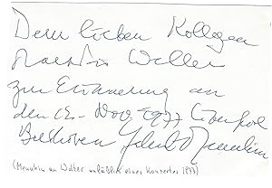 Bild des Verkufers fr Eigenh. Briefkarte mit U. zum Verkauf von Kotte Autographs GmbH