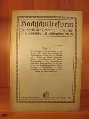 Hochschulreform. Zeitschrift der Vereinigung deutsch-österreichischer Hochschuldozenten, 1. Gg., ...