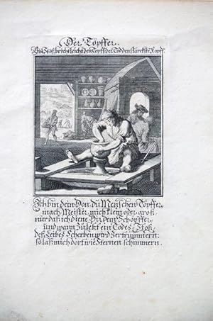 Der Töpfer. Kupferstich aus Christophd Weigels Ständebuch um 1700. Mit gestochenem Titel und 6-ze...