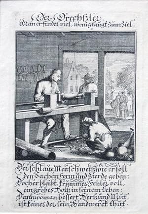 Der Drechsler. Kupferstich aus Christophd Weigels Ständebuch um 1700. Mit gestochenem Titel und 6...