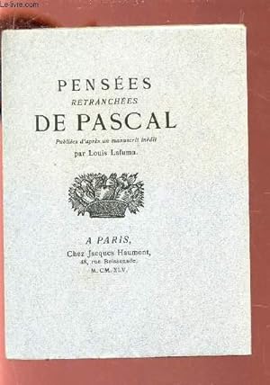 Seller image for PENSEES RETRANCHEES DE PASCAL. for sale by Le-Livre