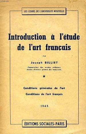 Immagine del venditore per INTRODUCTION A L'ETUDE DE L'ART FRANCAIS venduto da Le-Livre