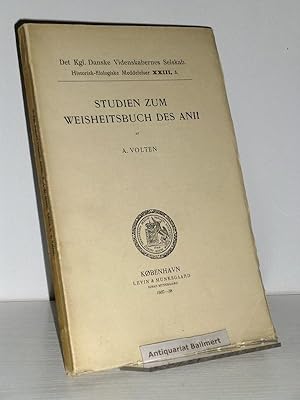 Studien zum Weisheitsbuch des Anii. [Kgl. Danske Videnskabernes Selskab. Historisk-filologiske me...