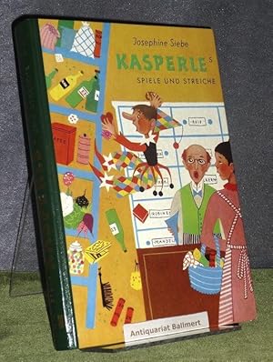 Seller image for Kasperles Spiele und Streiche. Lustige Kasperle-Stcke und Kasperle-Geschichten. Mit drei (von vier - 1 Tafel fehlt !!) farbigen Vollbildern und 35 Bildern im Text von Ernst Kutzer. for sale by Antiquariat Ballmert