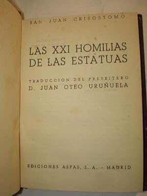 Imagen del vendedor de Las XXI homilas de las estatuas a la venta por Librera Antonio Azorn