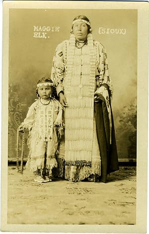 Maggie Elk [Sioux] Indian Real-Photo Postcard