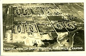 Aerial View of Camp Forsyth; Fort Riley, Kansas - Real Photo Postcard
