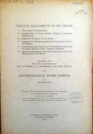 Seller image for Calcium Equilibrium in Sea Water AND Bacteriological Water Sampler for sale by Epilonian Books