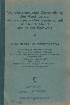 Vergleichsweise Darstellung des Rechtes der eingetragenen Genossenschaft in Deutschland und in de...