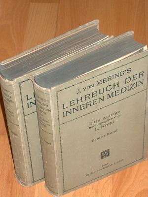 Bild des Verkufers fr J. von Mering's Lehrbuch der inneren Medizin erster und zweiter Band zum Verkauf von Verlag Robert Richter