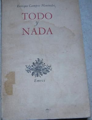 Imagen del vendedor de Todo y nada a la venta por Librera Monte Sarmiento