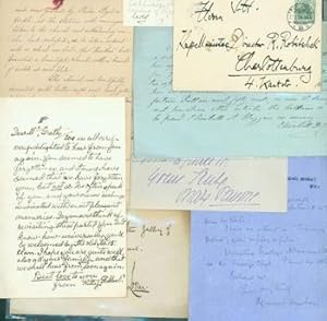 Immagine del venditore per MS Notes, Letters, Cards. Card signed "Louis, Feb. 1871"; Two Page MS Transcription of Letters and Notes, 4/18/1954; Howard Durham letter from Hempstead, 9/11/1933; Mary Pavane note dated Dec. 27th, from Weston-super-Mare; Folded page with undated MS letters from Jennie MacVeagh & Kitty Hillard to one Mr. McGrath; 6 page MS letter; the Will of Elisabeth D. Bishop; brief note to Mazie on calling card of Miss Katherine Netterville; undecipherable post card in German; post card from Charles Ottenburg. venduto da Wittenborn Art Books