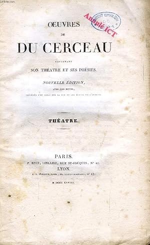 Seller image for OEUVRES DE DU CERCEAU, 2 TOMES, CONTENANT SON THEATRE ET SES POESIES for sale by Le-Livre