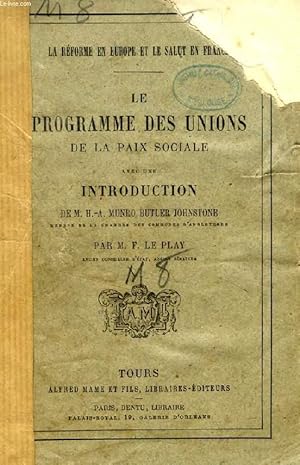 Imagen del vendedor de LE PROGRAMME DES UNIONS DE LA PAIX SOCIALE a la venta por Le-Livre