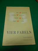 Immagine del venditore per Vier Fabeln. [Diogenes: Ich will nicht stren; Paris: Eine tolle Bescherung. Lucullus: Diner im Jenseits. Neptun: im Kfig.] Zeichnungen von Karl Staudinger. Greifenhorst-Druck. Nr. 7. venduto da Galerie  Antiquariat Schlegl