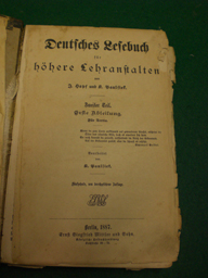 Deutsches Lesebuch für höhere Lehranstalten. Zweiter Teil, 1. Abteilung für Tertia.