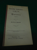 Römische Inschriften im Jahre 1901 in Regensburg aufgefunden. Separatabdruck aus der Reihe: Verha...