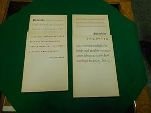Philobiblon. 1. Jahrgang. 1. bis 4. Heft, (komplett). Eine Vierteljahrsschrift für Buch- und Grap...