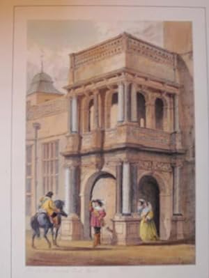 A Fine Original Hand Coloured Lithograph Illustration of the Porch at Audley End in Essex from Th...