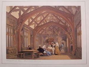 A Fine Original Hand Coloured Lithograph Illustration of the Banquetting Room at Bramhall Hall in...