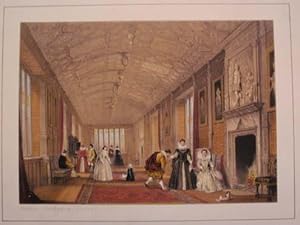 A Fine Original Hand Coloured Lithograph Illustration of the Gallery At Lanhydrog in Cornwall fro...