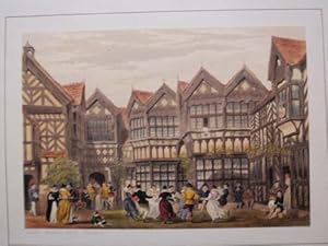 A Fine Original Hand Coloured Lithograph Illustration of Little Moreton Hall in Cheshire from The...