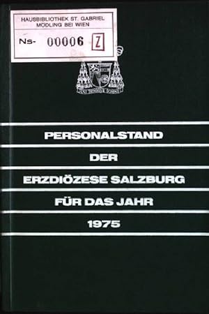 Immagine del venditore per Personalstand der Erzdizese Salzburg fr das Jahr 1975 venduto da books4less (Versandantiquariat Petra Gros GmbH & Co. KG)