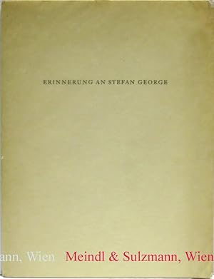 Erinnerungen an Stefan George. Geschrieben zum 4. Dezember 1958.