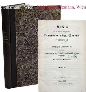 Archiv der für Ungarn maßgebenden Staatsverträge, Gesetze, Verordnungen und sonstigen Aktenstücke...