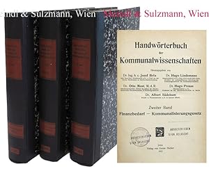 Seller image for Handwrterbuch der Kommunalwissenschaften. Bde. II-IV (von 4) in 3 Bnden. for sale by Antiquariat MEINDL & SULZMANN OG