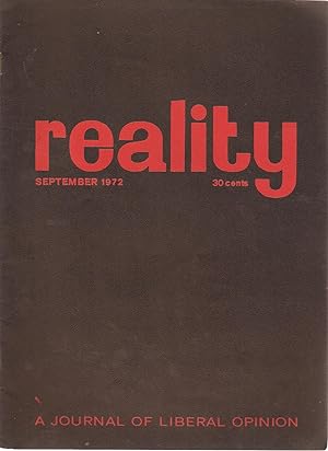 Image du vendeur pour Reality - A Journal of Liberal Opinion September 1972 mis en vente par Snookerybooks