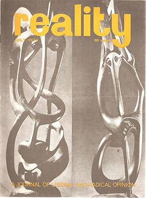 Image du vendeur pour Reality - A Journal of Liberal Opinion July 1974 mis en vente par Snookerybooks