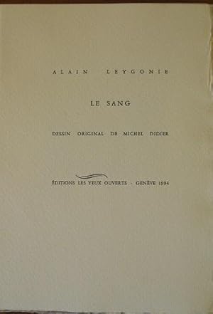 Seller image for Le sang. Dessin original de Michel Didier. for sale by Werner Skorianetz - Livres Anciens