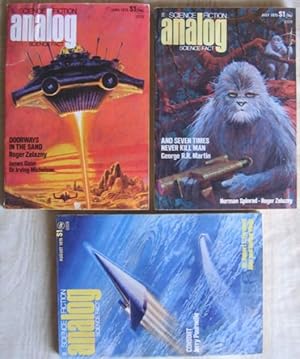 Immagine del venditore per Analog Science Fiction - Science Fact, June July & August 1975, featuring "Doorways in the Sand" (in three parts) by Roger Zelazny + And Seven Times Never Kill Man, Consort, Doing Well While Doing Good, The Peddler's Apprentice, Down on Banderlog Farm, venduto da Nessa Books