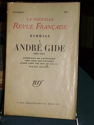 Hommage à andré Gide 1869-1951 Textes Inédits