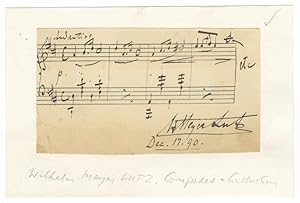 Autograph musical quotation signed "W. Meyer Lutz" and dated December 18, [18]90
