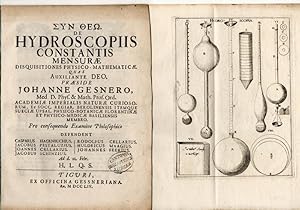 De hydroscopiis constantis mensurae disquisitiones physico-mathematicae.