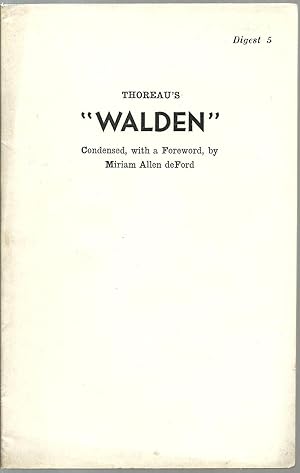 Seller image for Thoreau's "Walden" for sale by Sabra Books