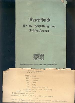 Imagen del vendedor de Rezeptbuch fr die Herstellung von Feinbackwaren a la venta por Windau Antiquariat