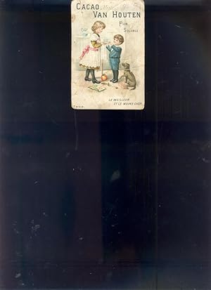 Cacao van Houten (Werbeblatt farb. lithographiert um 1890 mit umseitigem französischem Text)