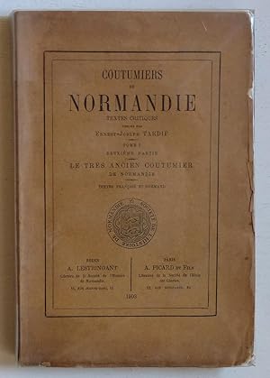 Seller image for Le Trs Ancien Coutumier de Normandie (Coutumiers de Normandie, textes critiques, Tome I, 2e partie) for sale by Le Rayon populaire