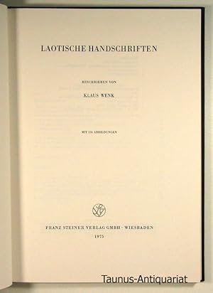 Laotische Handschriften. [Verzeichnis der Orientalischen Handschriften in Deutschland. Herausgege...