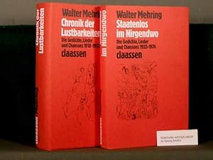 Seller image for Chronik der Lustbarkeiten. Die Gedichte, Lieder und Chansons 1918-1933 (und:) Staatenlos im Nirgendwo. Die Gedichte, Lieder und Chansons 1933-1974. for sale by Fontane-Antiquariat Dr. H. Scheffers