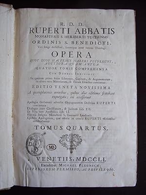 R. D. D. Ruperti Abbatis Opera - T.4