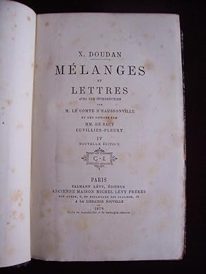 Seller image for Mlanges et lettres - T.4 for sale by Librairie Ancienne Zalc