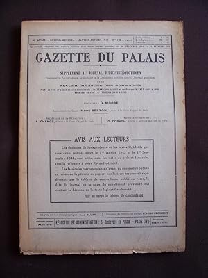 Gazette du Palais - N°1-2 1945