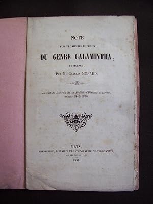 Seller image for Note sur plusieurs espces du genre Calamintha, de Moench for sale by Librairie Ancienne Zalc
